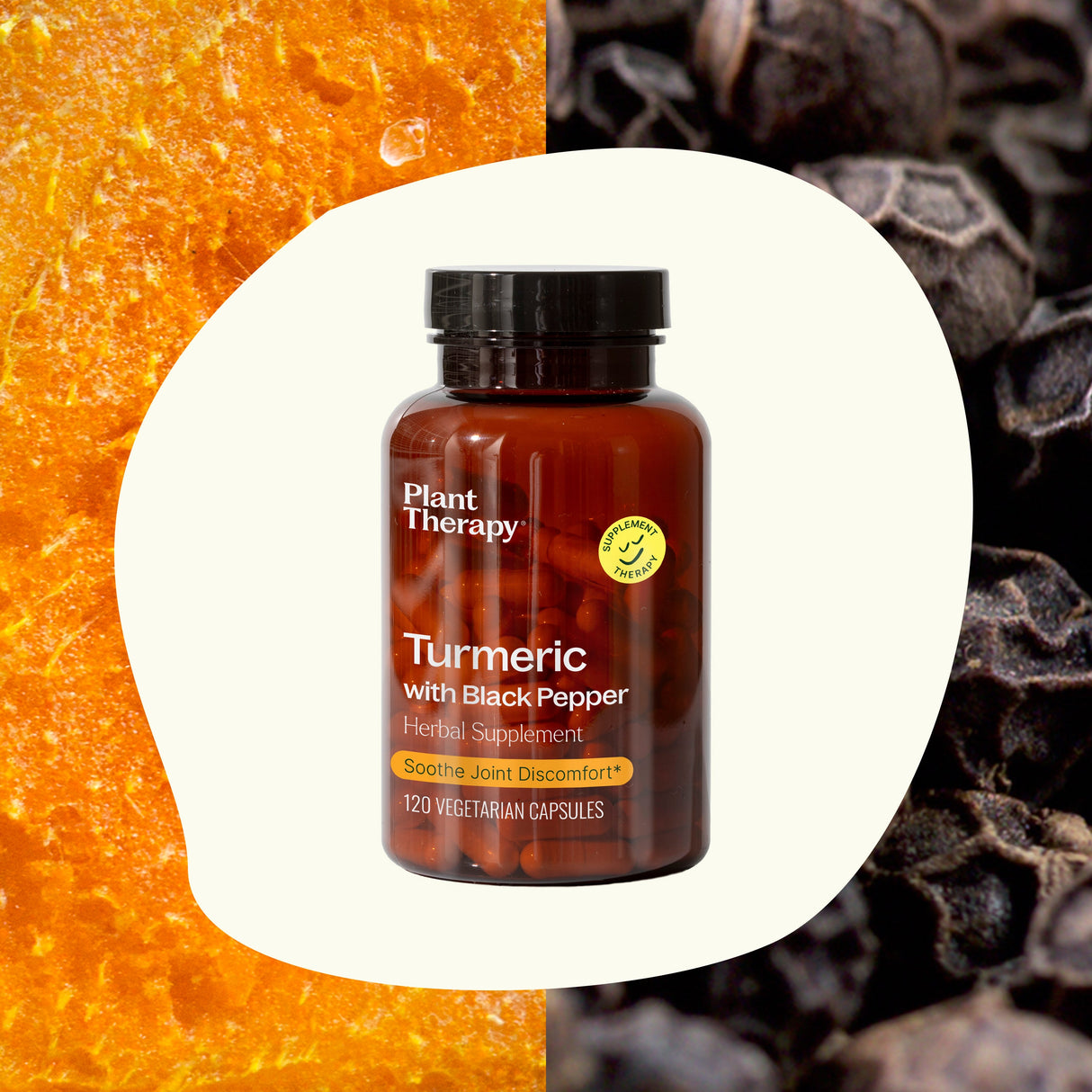 Turmeric with Black Pepper Herbal Supplement - 120 Capsules from Plant Therapy