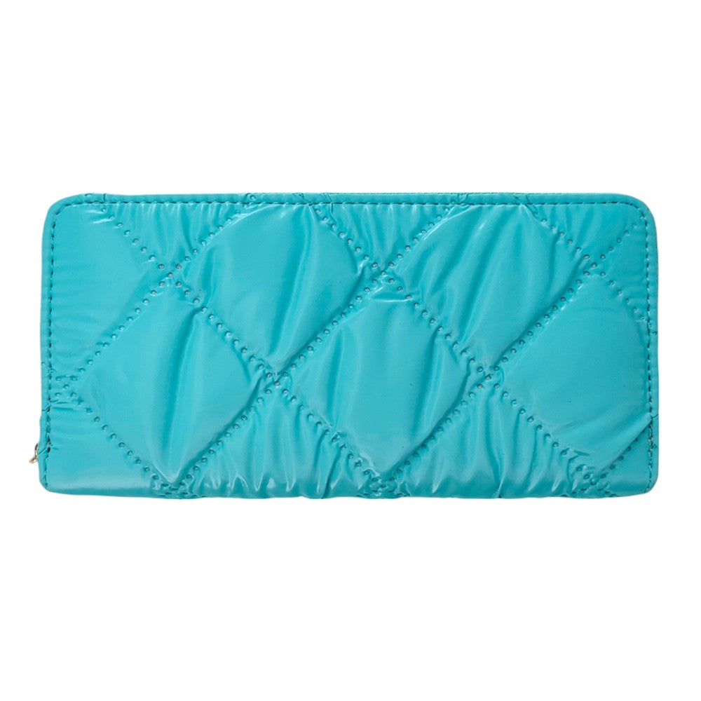 Shiny Faux Leather Padded Wallet with Wristlet  from Madeline Love