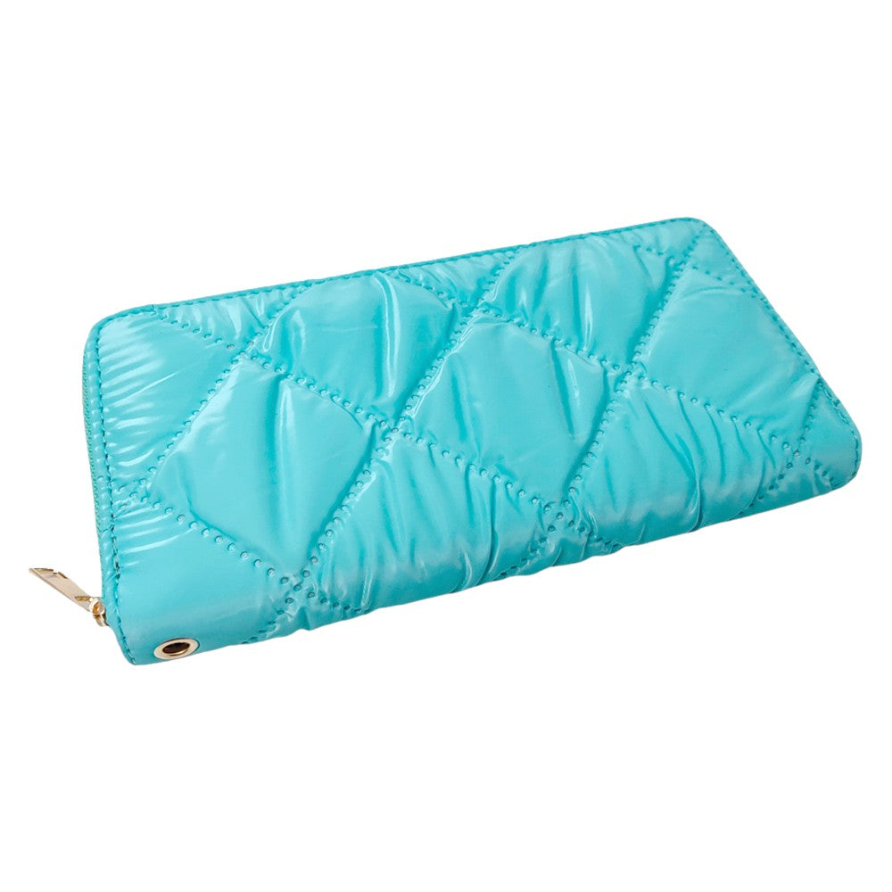 Shiny Faux Leather Padded Wallet with Wristlet  from Madeline Love
