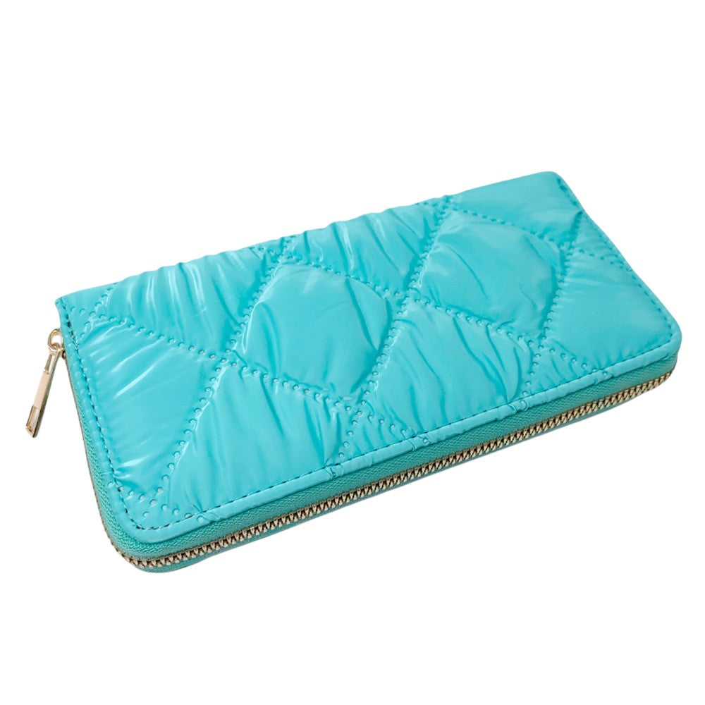 Shiny Faux Leather Padded Wallet with Wristlet  from Madeline Love