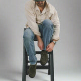 Men's Olive Suede Tuscan Derby Boot From Del Toro Shoes