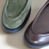 Men's Olive Suede Tuscan Derby Boot From Del Toro Shoes