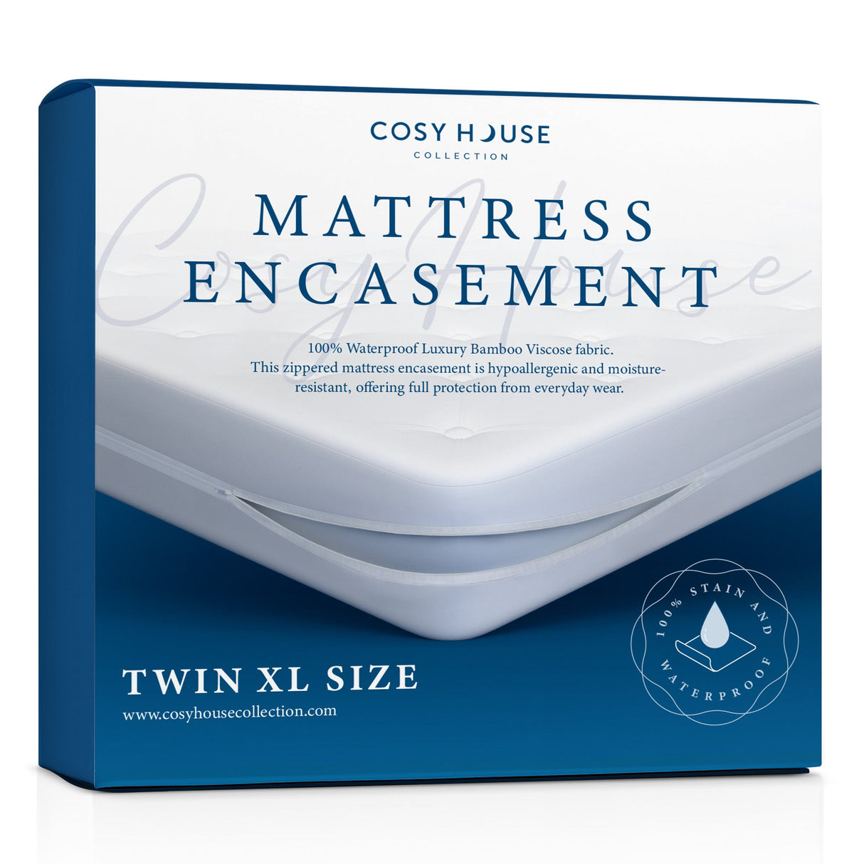 Luxury Zippered Mattress Encasement from Cosy House Collection