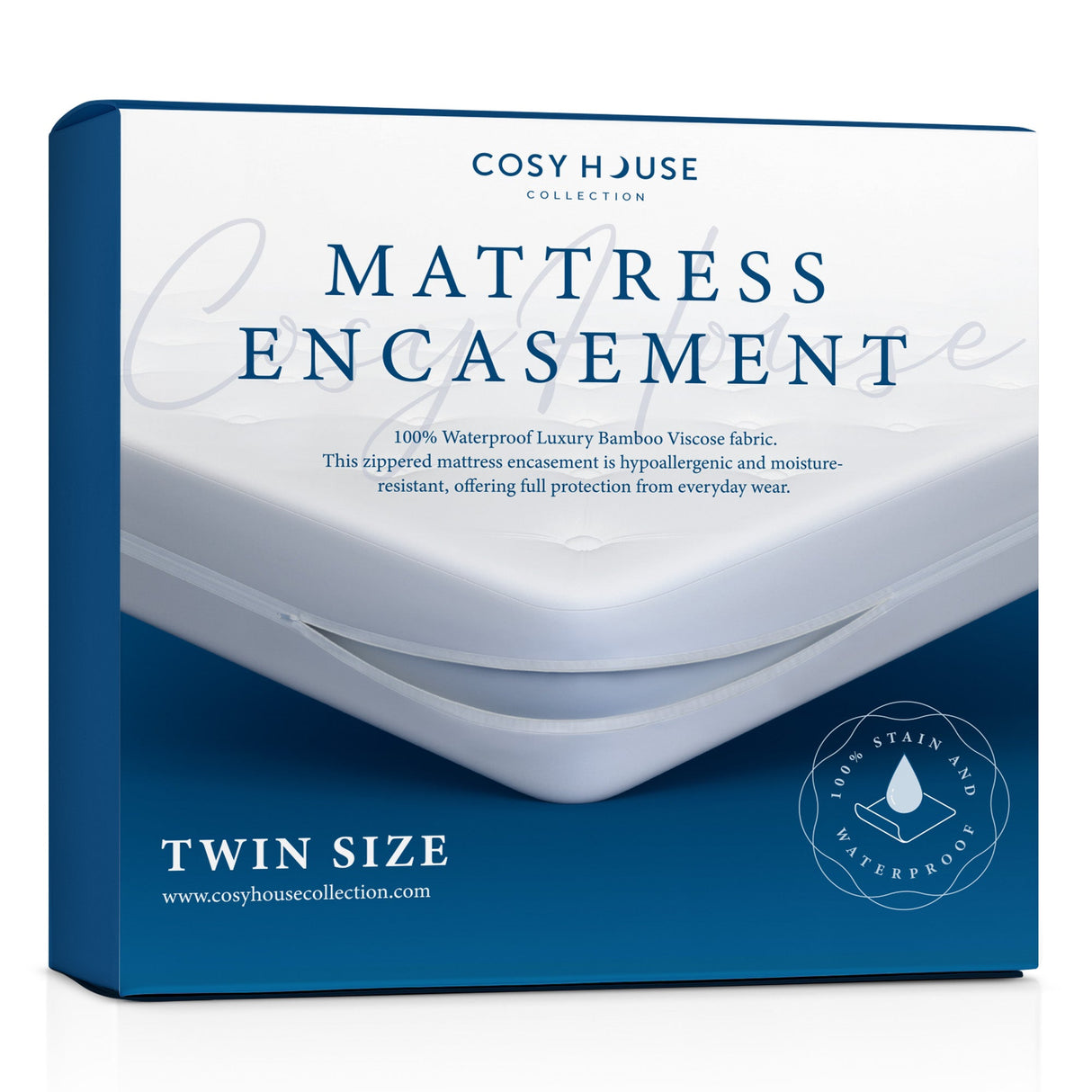 Luxury Zippered Mattress Encasement from Cosy House Collection