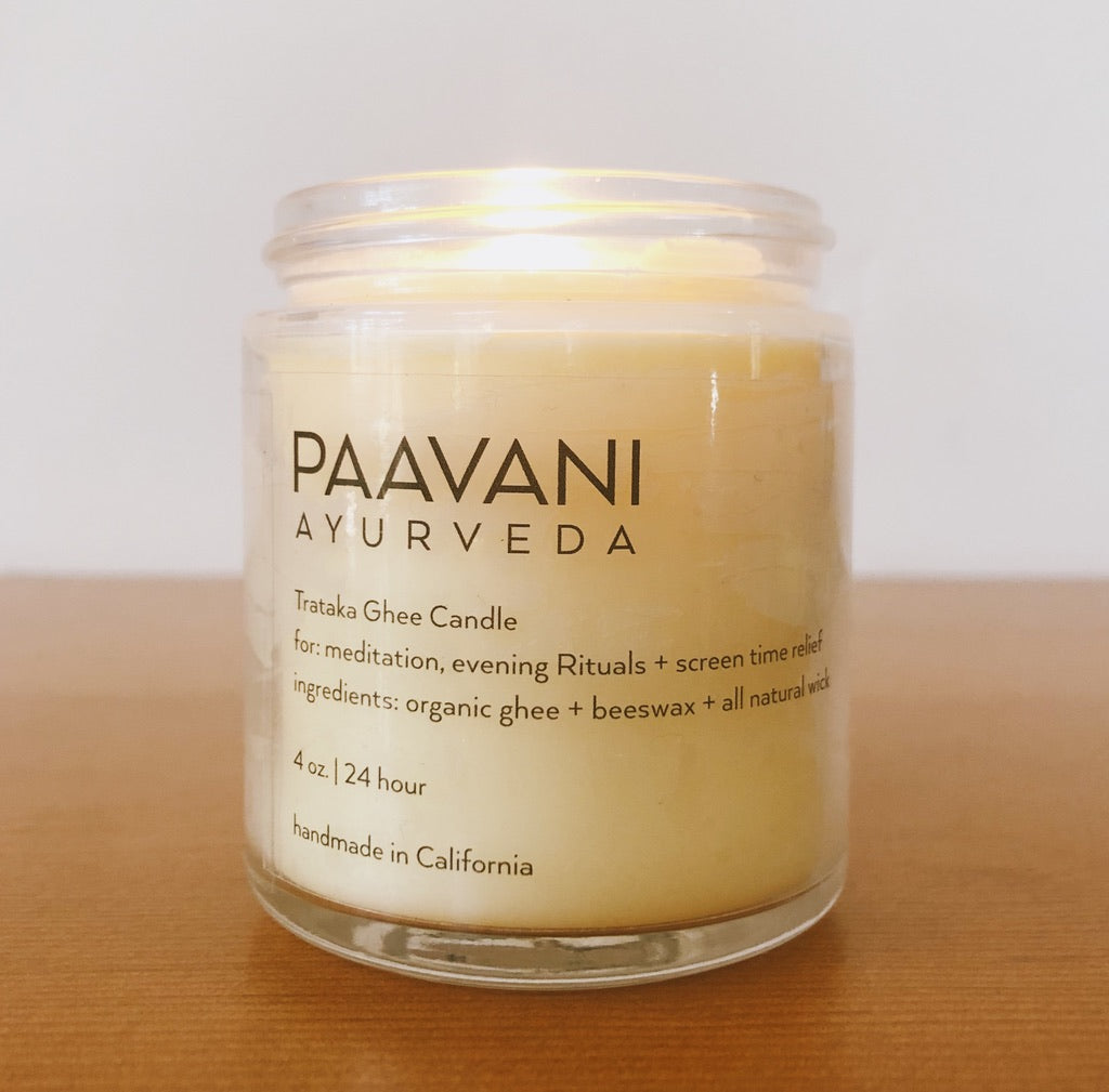 Trataka Ghee Candle | Ayurvedic Meditation Candle for Focus & Eye Health from Paavani Ayurveda