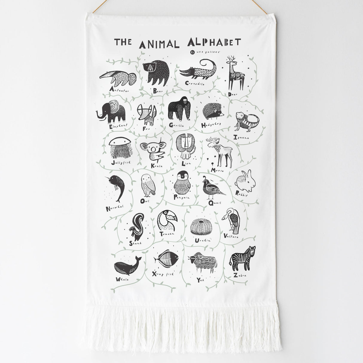 Animal Alphabet Printed Tapestry From Wee Gallery