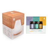 Pursonic Aromatherapy 2 in 1 USB Diffuser & Essential Oil Set-Ultrasonic Top 3 Oils-300ml with 2 Mist Settings 7 Ambient Light Settings from Pursonic
