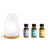 Pursonic Aromatherapy 2 in 1 USB Diffuser & Essential Oil Set-Ultrasonic Top 3 Oils-300ml with 2 Mist Settings 7 Ambient Light Settings from Pursonic