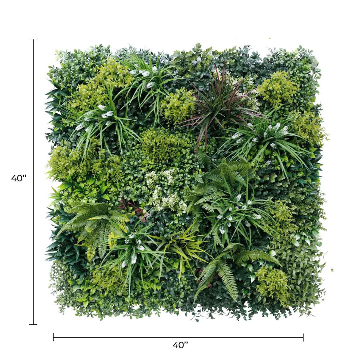 Ultra-Luxury Lush Spring Artificial Vertical Garden Green Wall 40" x 40" 11SQ FT Commercial Grade UV Resistant (Overstock Sale) from Designer Plants USA