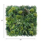 Ultra-Luxury Lush Spring Artificial Vertical Garden Green Wall 40" x 40" 11SQ FT Commercial Grade UV Resistant (Overstock Sale) from Designer Plants USA