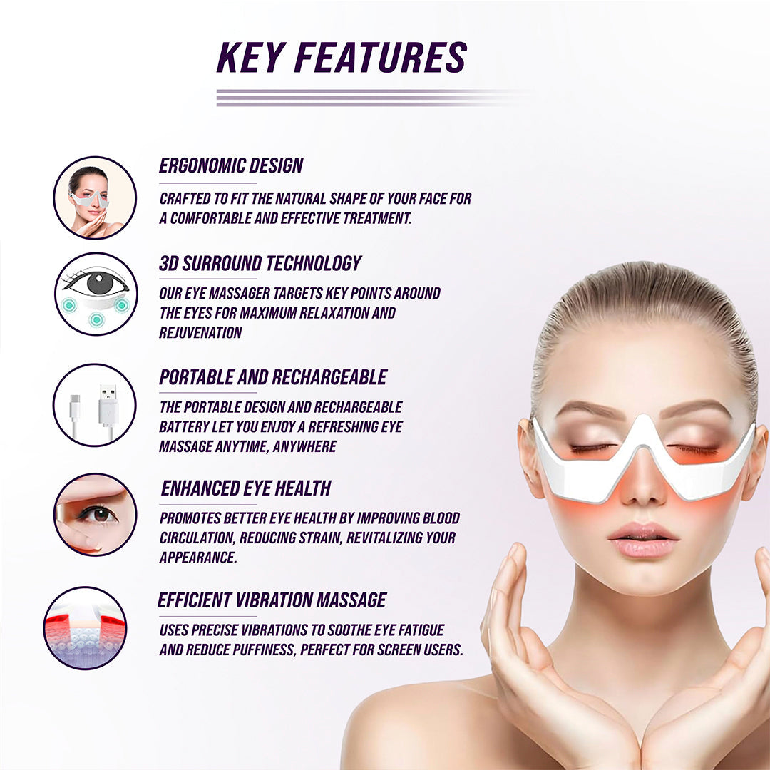 Under-Eye Red Light Therapy Skin Care Massager from eterus