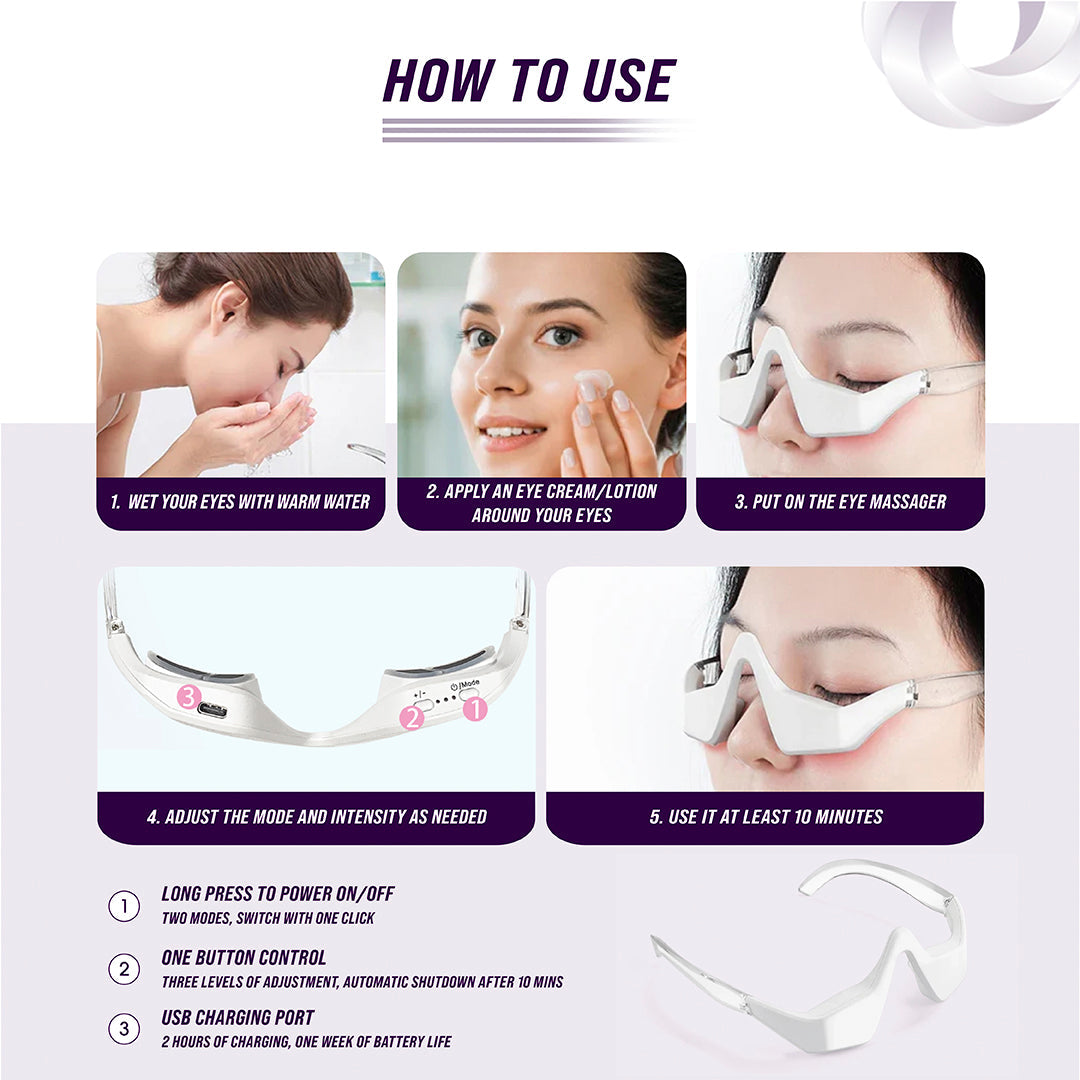 Under-Eye Red Light Therapy Skin Care Massager from eterus
