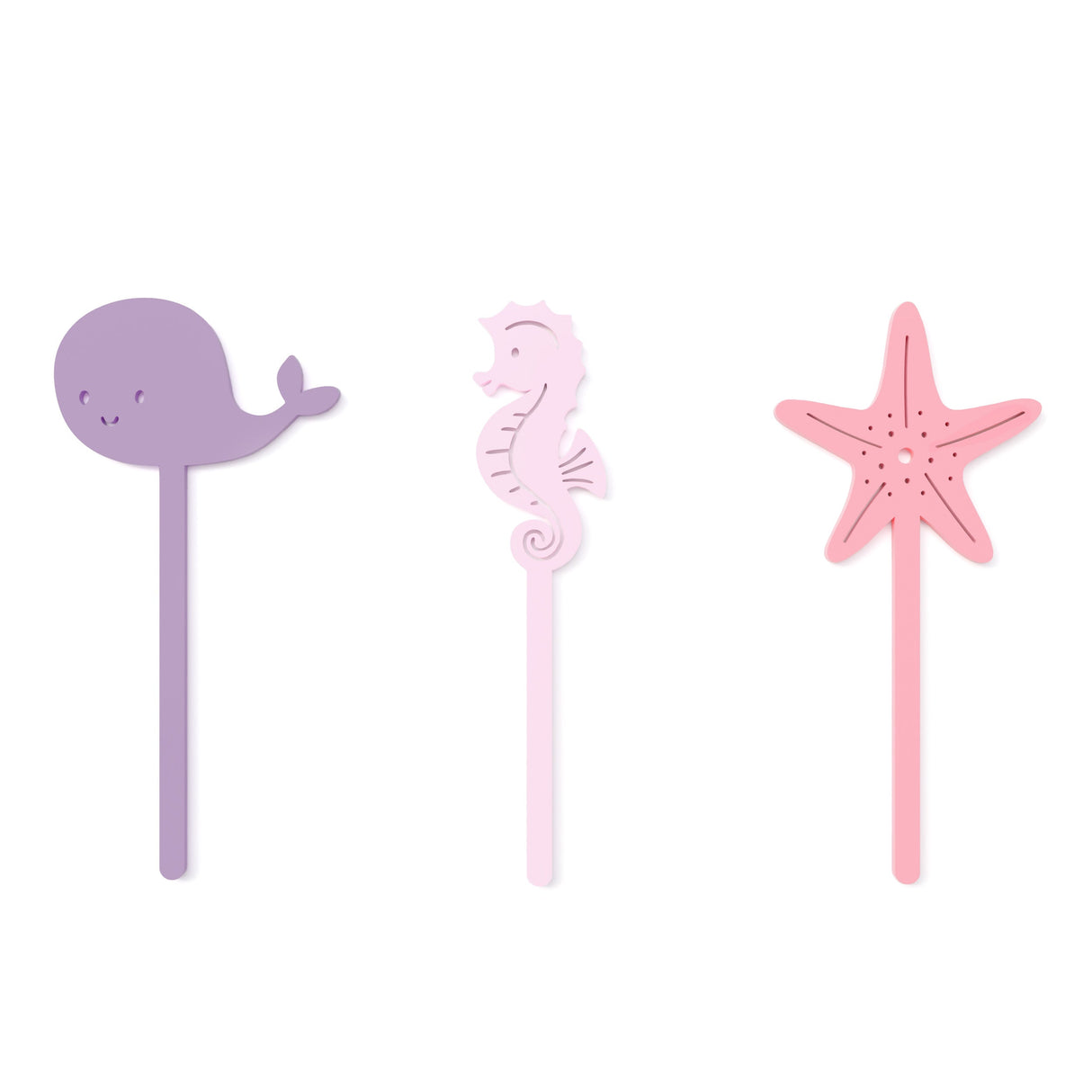 Under the Sea Baby Girl Acrylic Cupcake Toppers, Set of 12 from The Cotton & Canvas Co.
