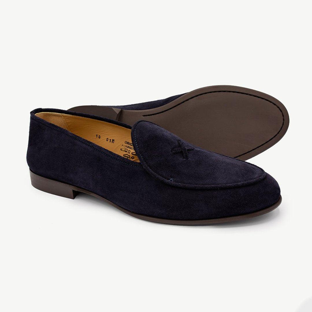 Men's Navy Suede Milano Loafer From Del Toro Shoes