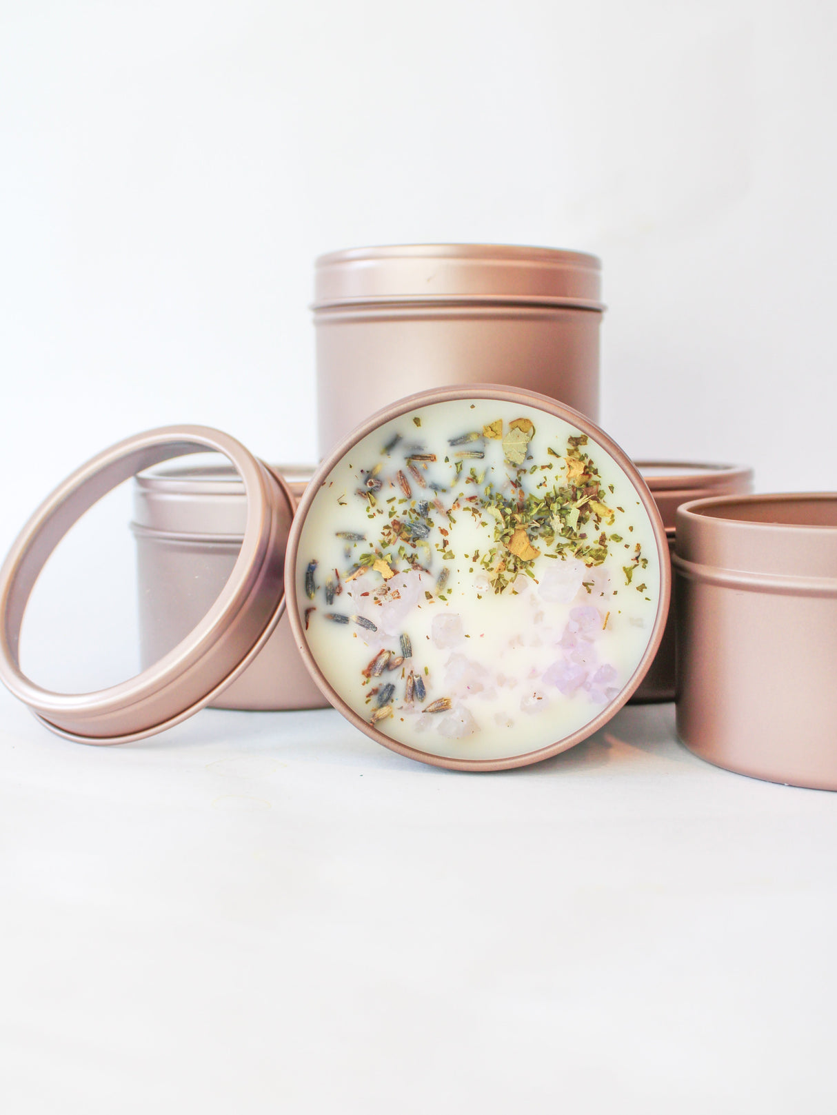 Unlabeled 4 oz Botanical Soy Wax Candles - Party Favors from Ash & Rose