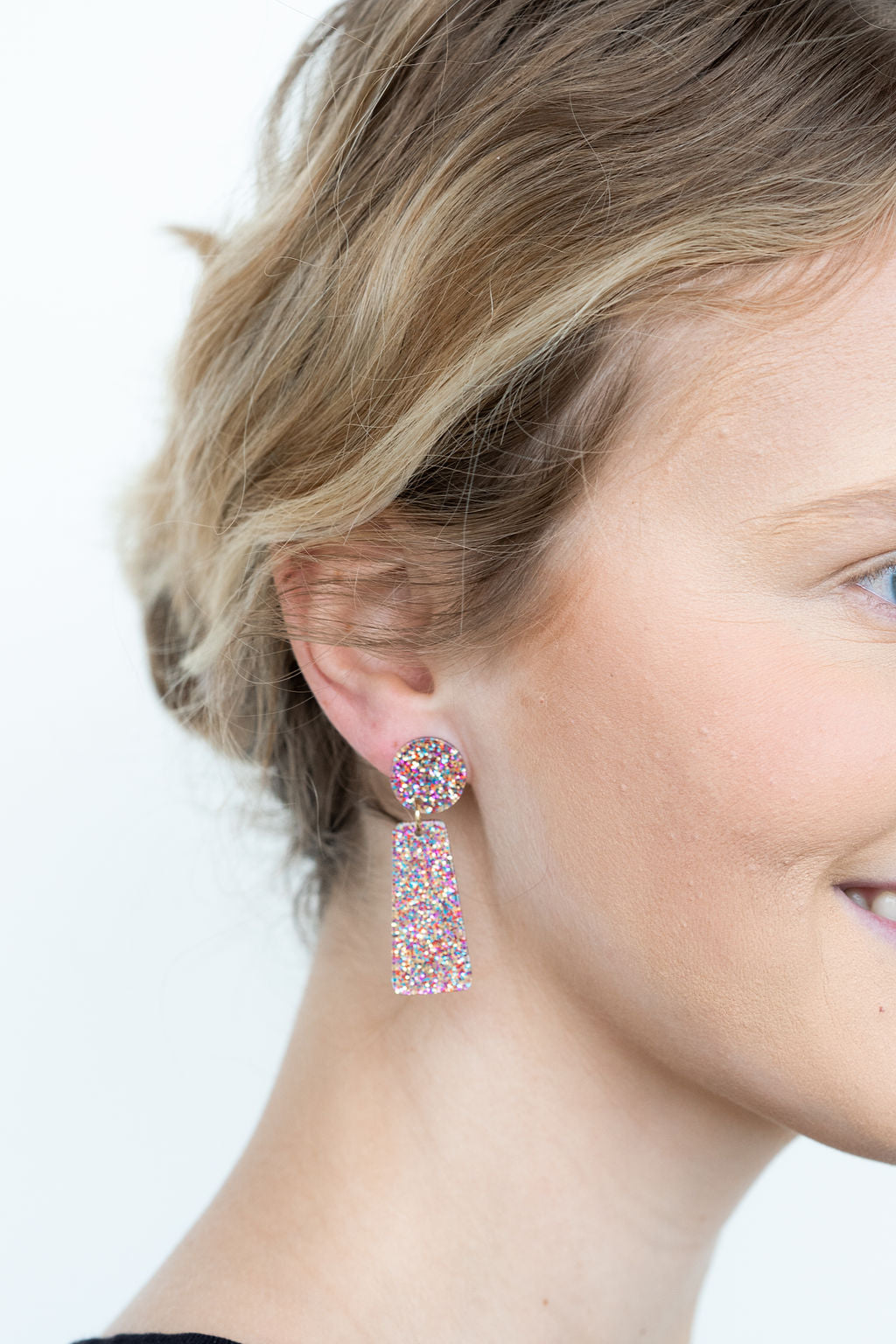 Mia Earrings - Rainbow Glitter from Spiffy & Splendid