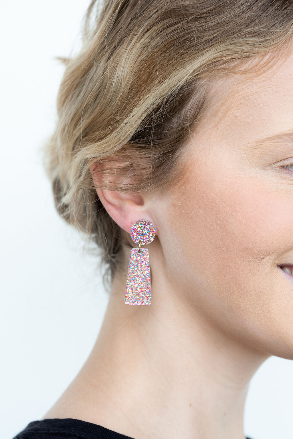 Mia Earrings - Rainbow Glitter from Spiffy & Splendid