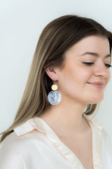 Zoey Earrings - Pearl Black Stripe from Spiffy & Splendid