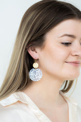 Zoey Earrings - Pearl Black Stripe from Spiffy & Splendid