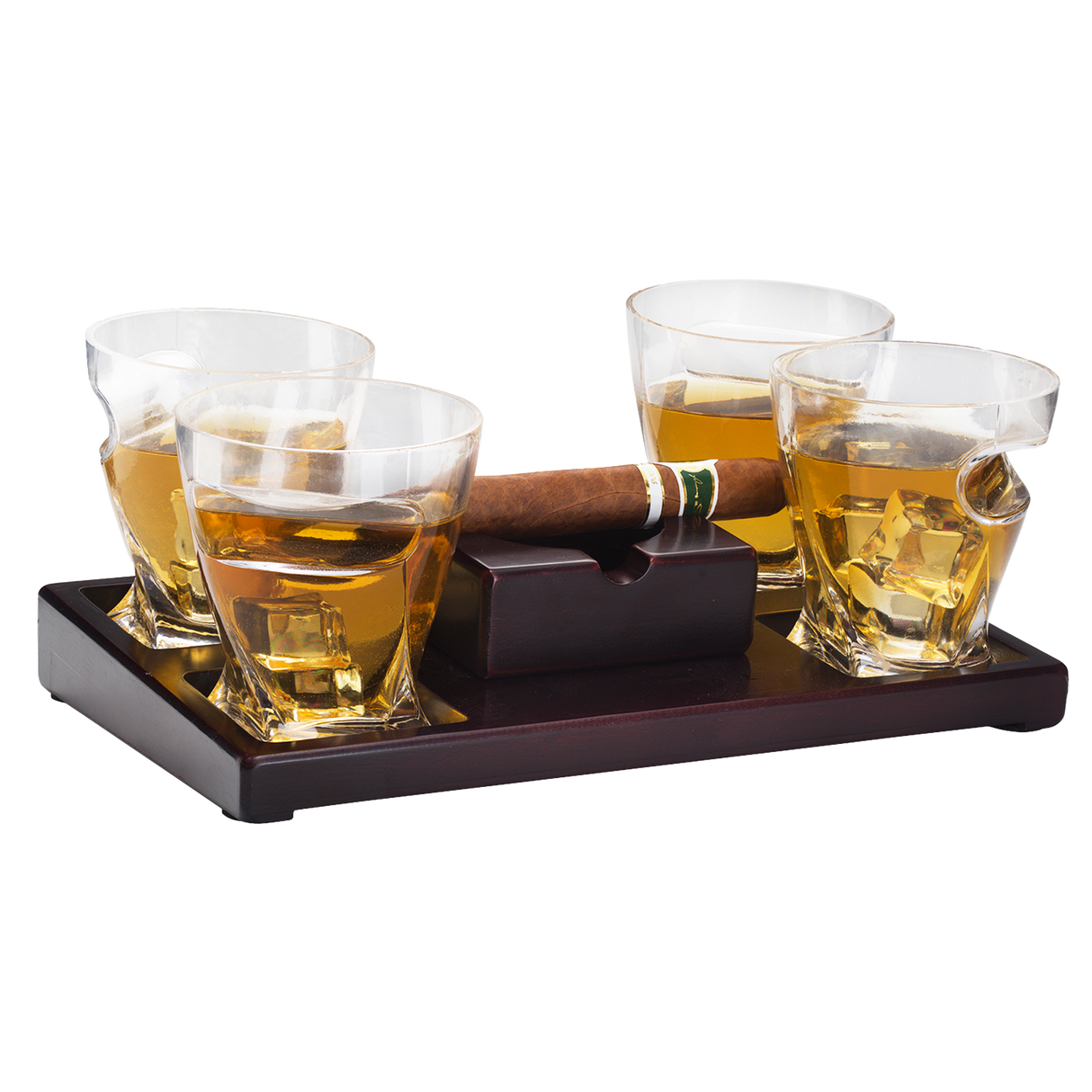 Cigar Holder Whiskey Glasses Set from The Wine Savant
