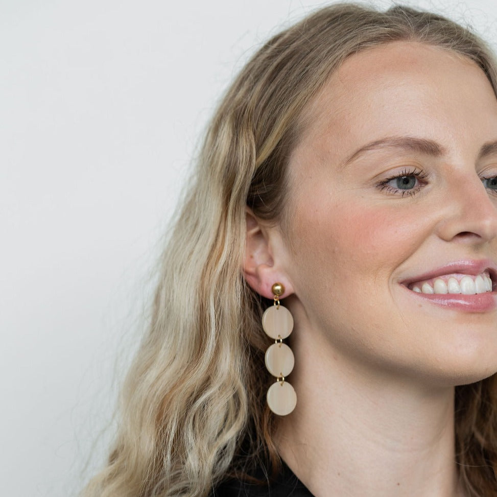 Elle Earrings - Linen from Spiffy & Splendid