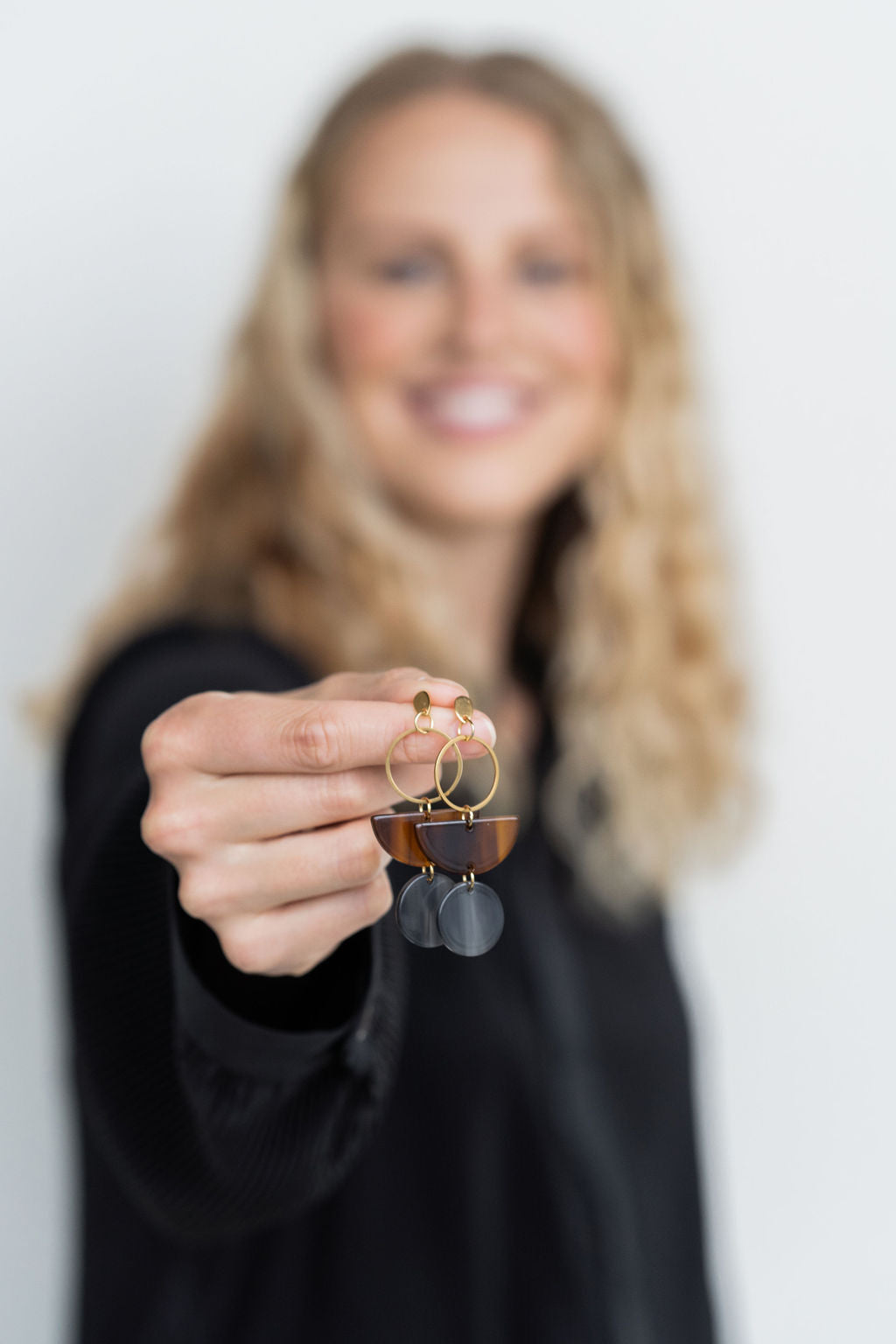 Wren Earrings - Walnut & Black from Spiffy & Splendid