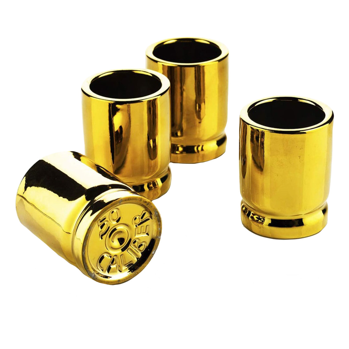 The Wine Savant 50 Caliber Bullet Shot Glasses Set - Set of 4 - Each holds 2 Ounces - Tactical Bullet Casings Shot Glasses from The Wine Savant