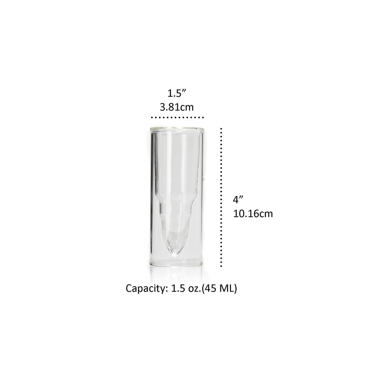 50 Caliber Shot Glasses Set - Set of 4 - Each holds 2 Ounces - Tactical Bullet Casings Shot Glasses from The Wine Savant