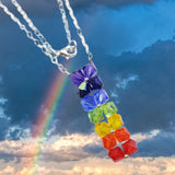 Handmade True Rainbow Crystal Rock Candy Necklace from Alexa Martha Designs