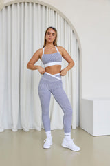 Astoria LUXE BALANCE Signature Sports Crop - Blue Lattice From Astoria Activewear