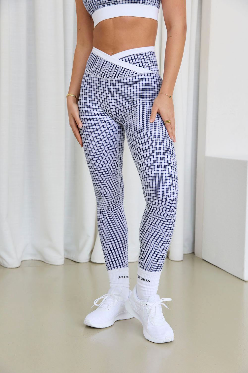 Astoria LUXE BALANCE Crossover Legging - Blue Lattice From Astoria Activewear