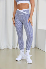 Astoria LUXE BALANCE Crossover Legging - Blue Lattice From Astoria Activewear