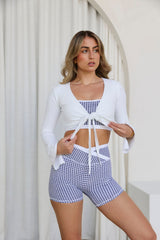 Astoria LIVE LUXE Wrap Sleeved Crop - White From Astoria Activewear