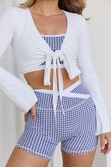 Astoria LIVE LUXE Wrap Sleeved Crop - White From Astoria Activewear