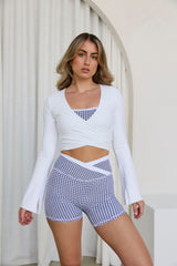 Astoria LIVE LUXE Wrap Sleeved Crop - White From Astoria Activewear