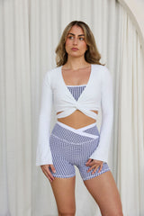 Astoria LIVE LUXE Wrap Sleeved Crop - White From Astoria Activewear