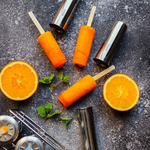 Stainless Steel Popsicle Molds, Round with Reusable Bamboo Sticks from ecozoi