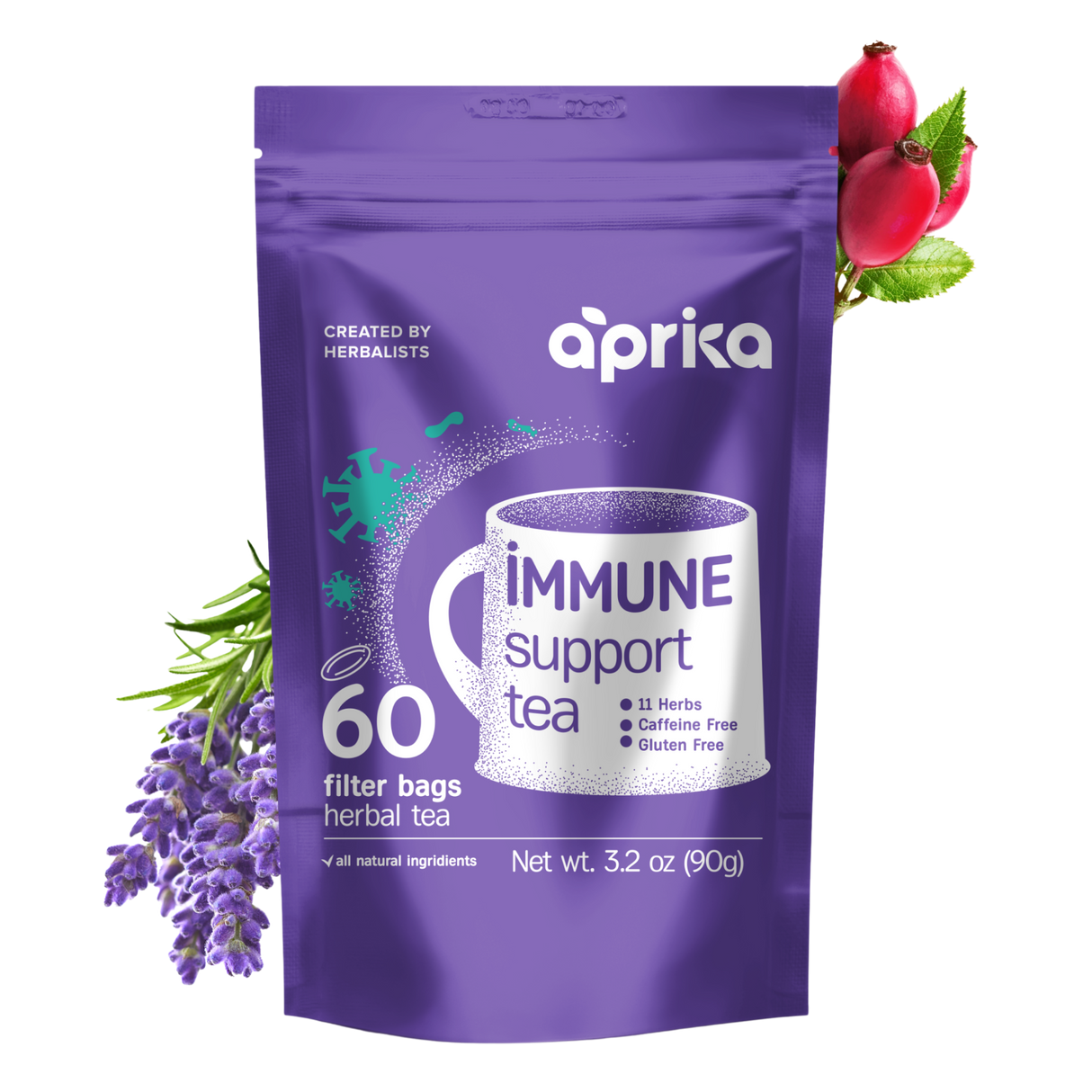 Immune System Support Herbal Tea, 60 Bags from Aprika Life