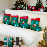 Tache Squishy Light Up Cute Christmas Santa Stocking Microbead LED Throw Pillow from Tache Home Fashion