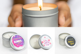 Trio of Tin Soy Candle - Scented with Bergamot and Lavender Essential oils from Lizush