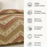 DaDa Bedding Rustic Bohemian Cranberry Sage Chevron Floral Bedspread Set (JHW-924) from DaDalogy Bedding Collection