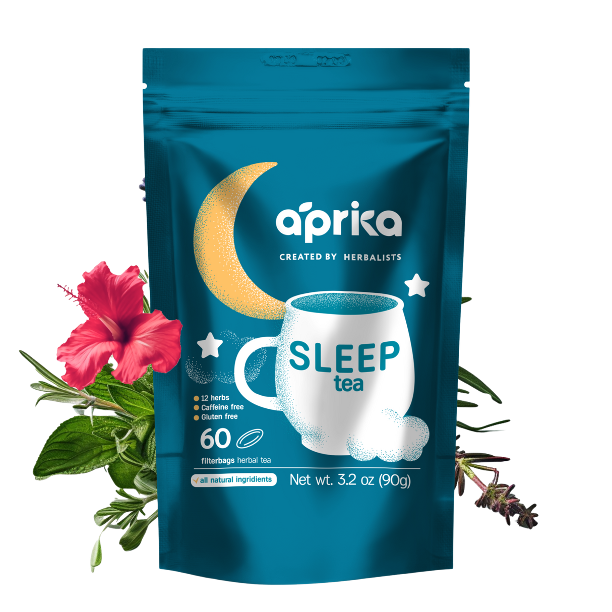 Herbal Sleep Tea With Sleep Guide, 60 Bags from Aprika Life