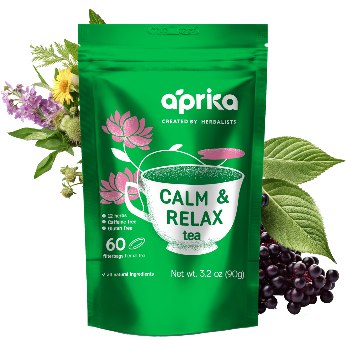 Calm and Relax Herbal Tea, 60 Bags from Aprika Life