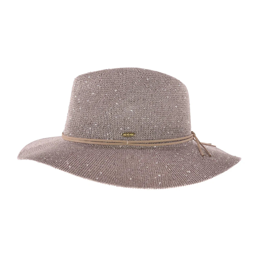 C.C Knitted Panama Hat with Sequins from Madeline Love