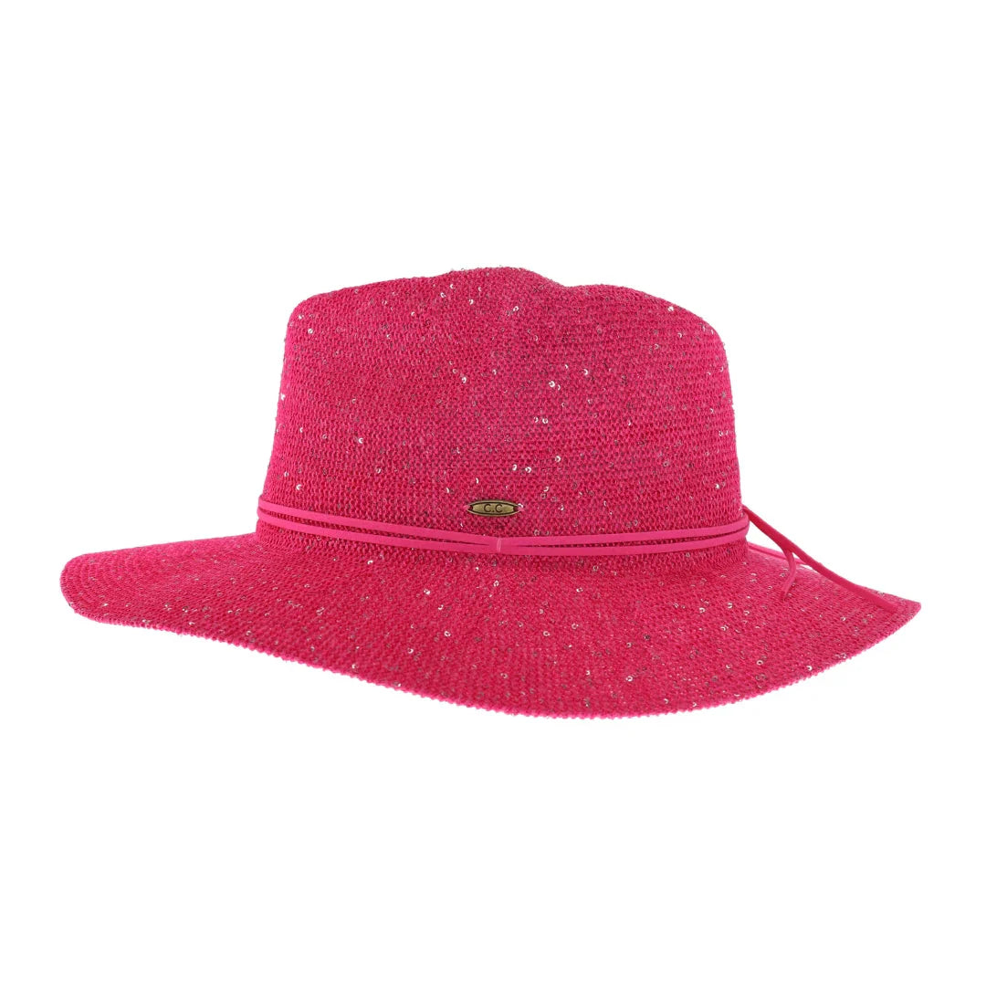 C.C Knitted Panama Hat with Sequins from Madeline Love