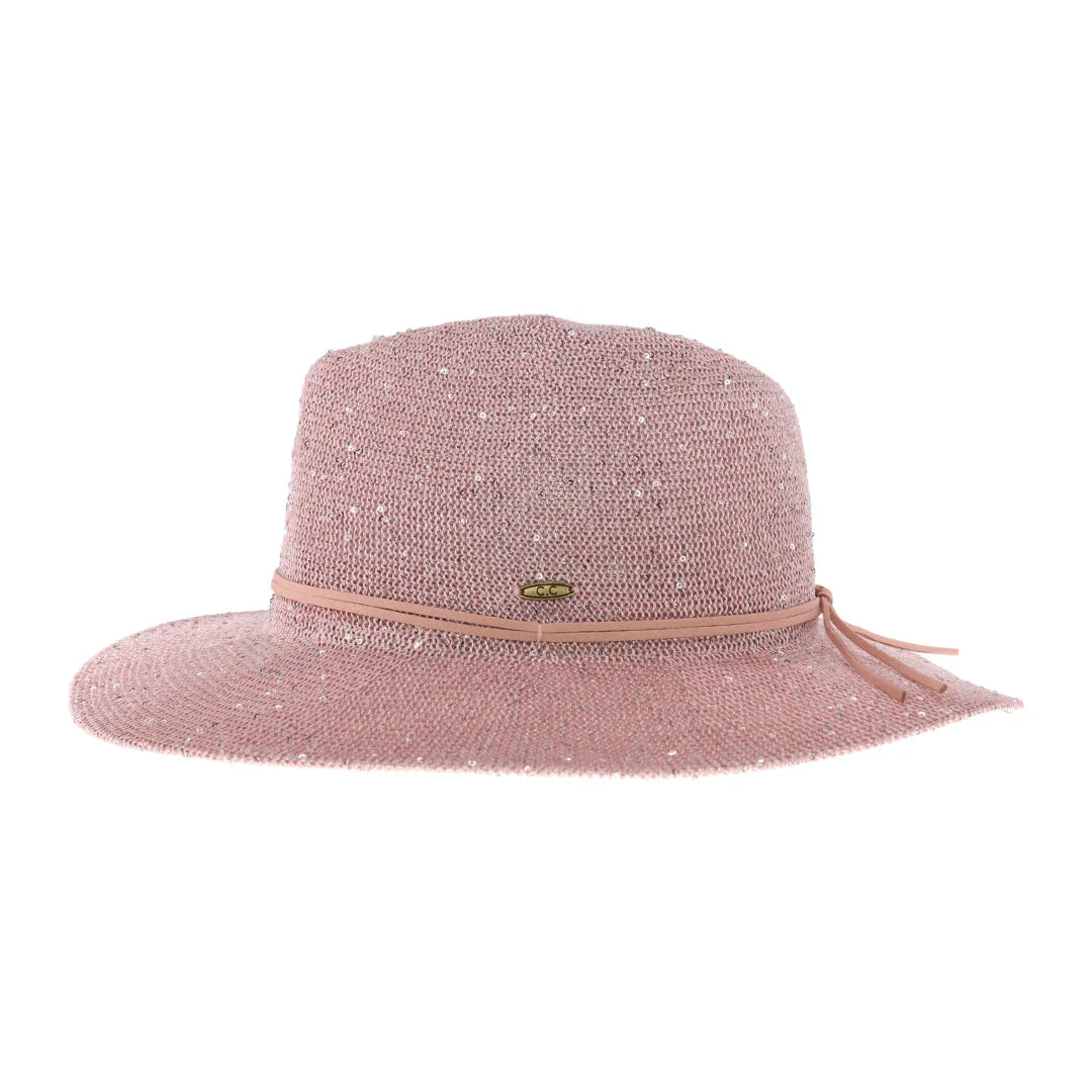C.C Knitted Panama Hat with Sequins from Madeline Love