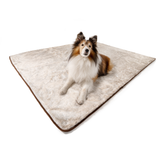 PupProtector™ Summer Short Fur Waterproof Throw Blanket - White with Brown Accents from Paw.com