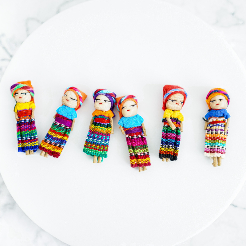 Guatemalan Worry Dolls - Set of 6 from Upavim Crafts