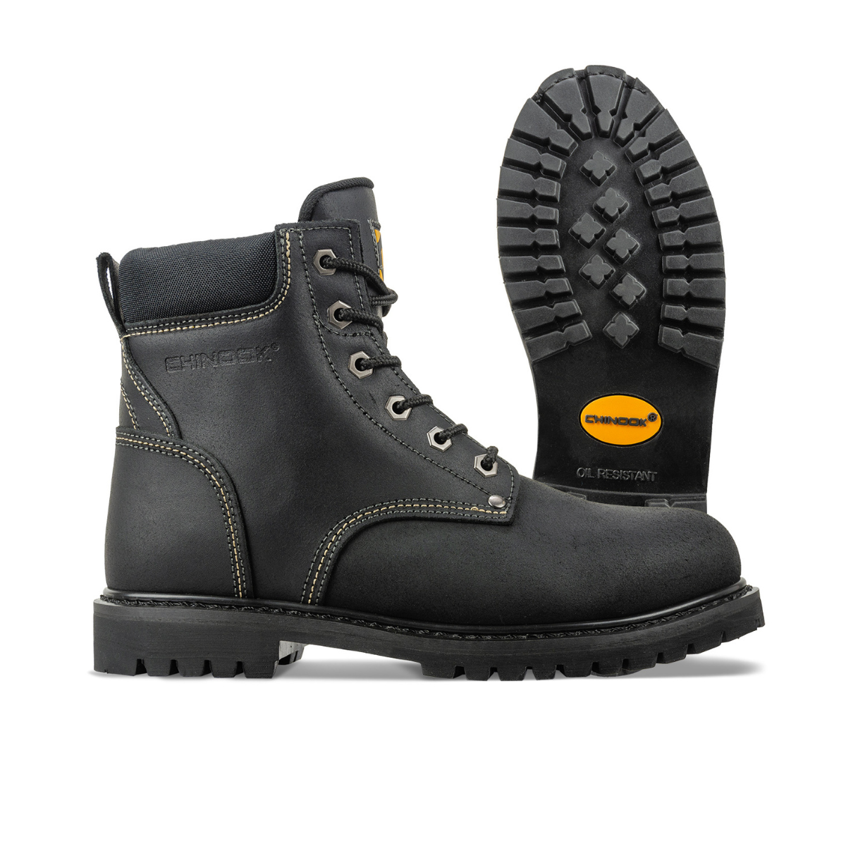 Oil Rigger 6” Steel Toe Men’s Work Boot - Black From Chinook Footwear