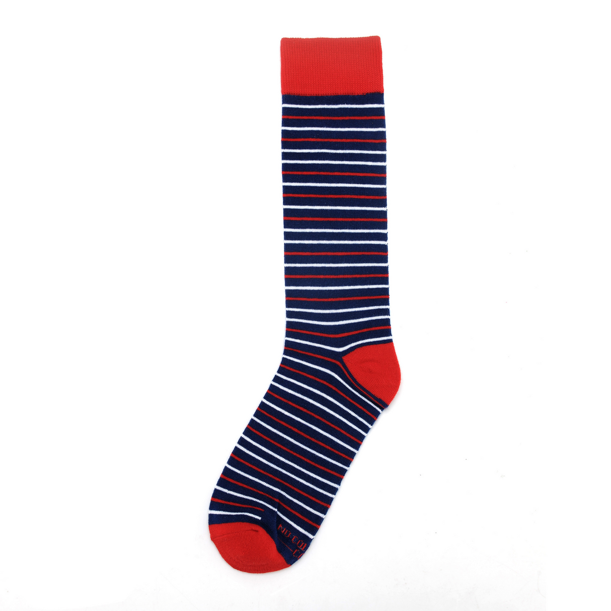 Navy, Red and White Striped Socks from No Cold Feet